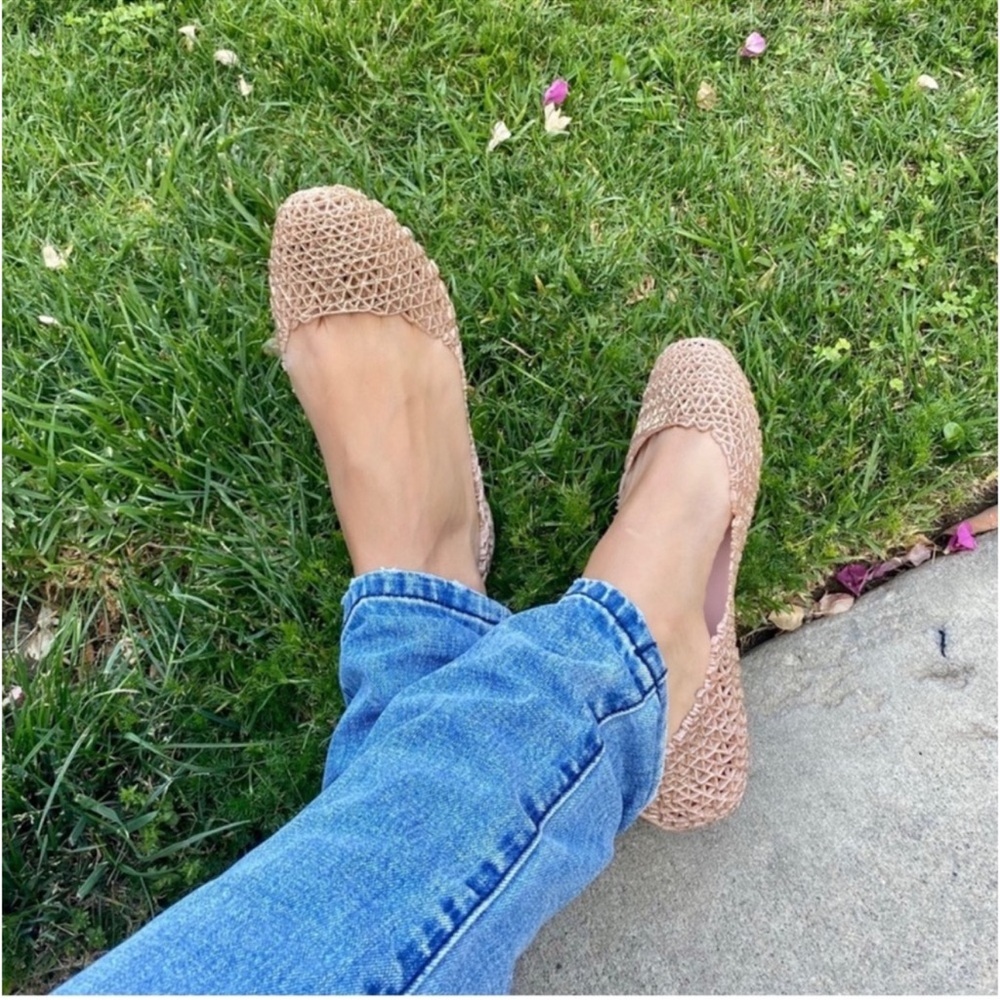 Rose Gold Glitter Ballerina Jelly Women’s Jelly Web Flats✨
